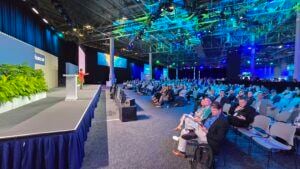 Erica Volini addressing ServiceNow customers about partners' value